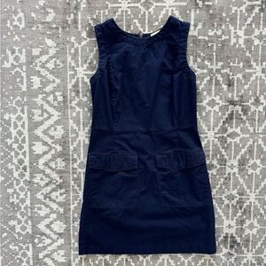 GUC Gap Vintage 2013 100% Cotton Navy Blue Uniform Dress Sleeveless Pockets